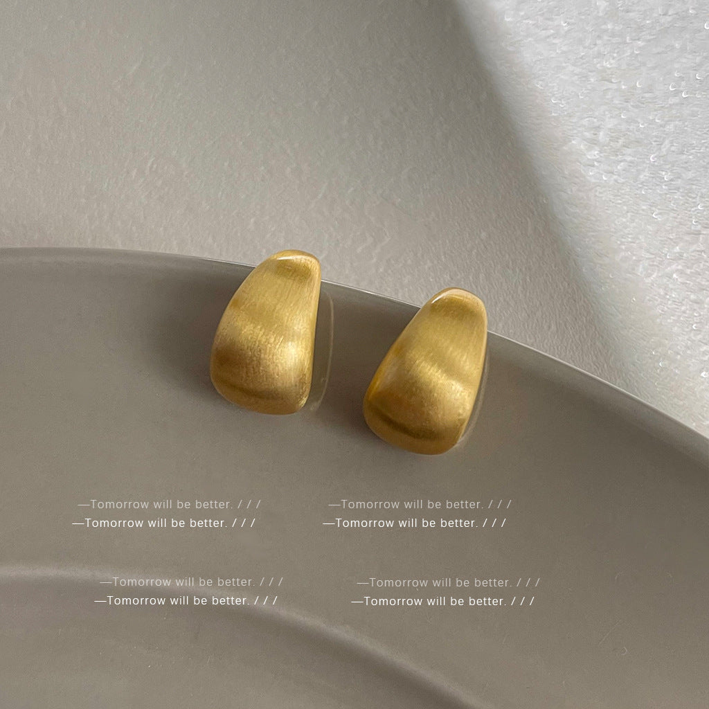 Wholesale Brushed Frosted Geometric Earrings Ear Studs ACC-ES-Eryu003