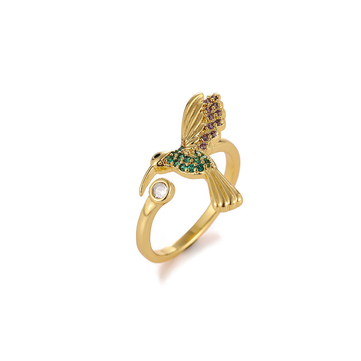 Wholesale Stylish Bird Motif Copper Ring Fashion Accessory for Resale