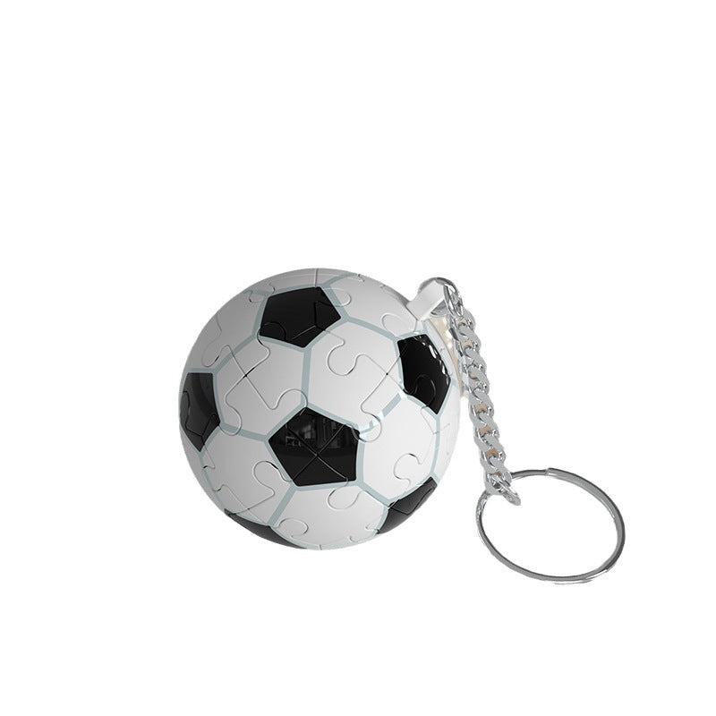 Wholesale Christmas 3D Spherical Puzzle Building Blocks Earth Football Basketball Keychains ACC-KC-BeiBi001