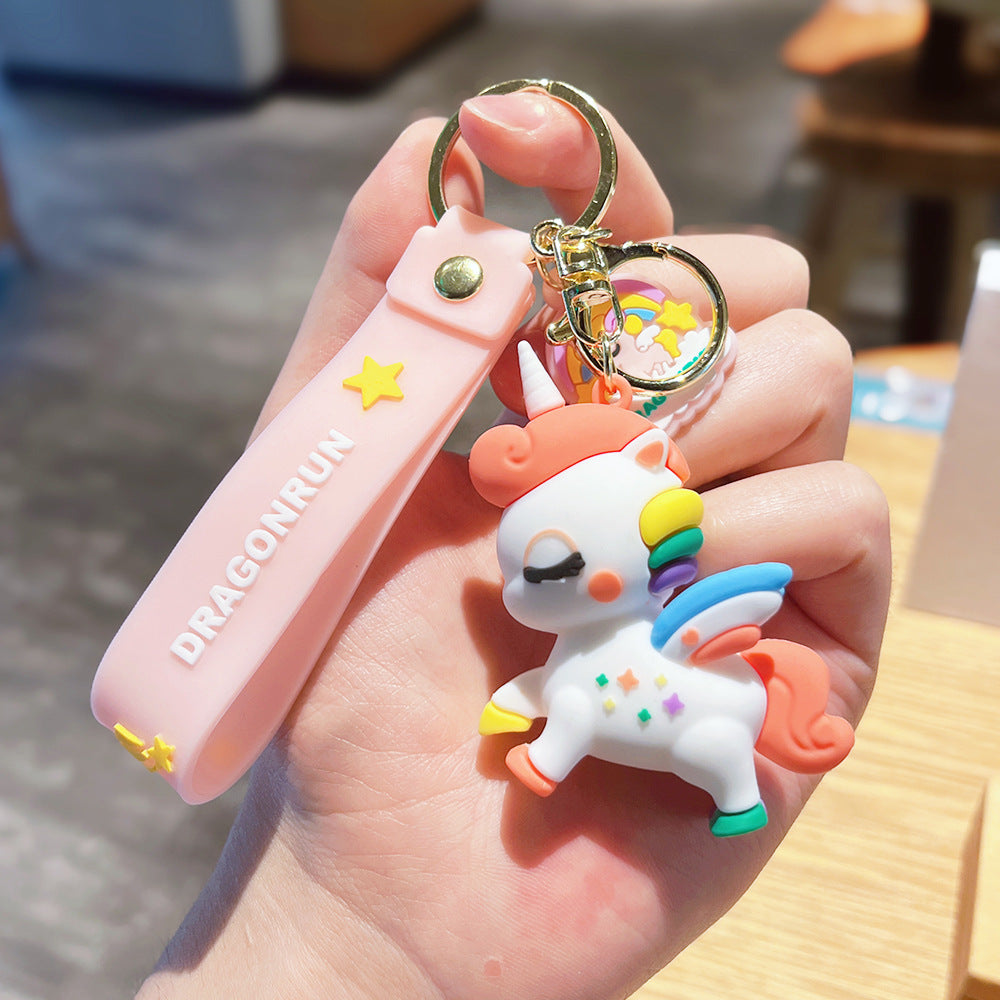 Wholesale Cartoon Cute Unicorn PVC Keychain Cute Keychain ACC-KC-ErLu012