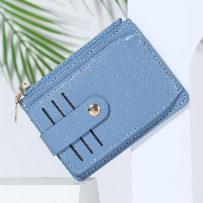Wholesale PU Zipper Multi Slot Card Wallet Candy Color Everyday Fashion Accessory