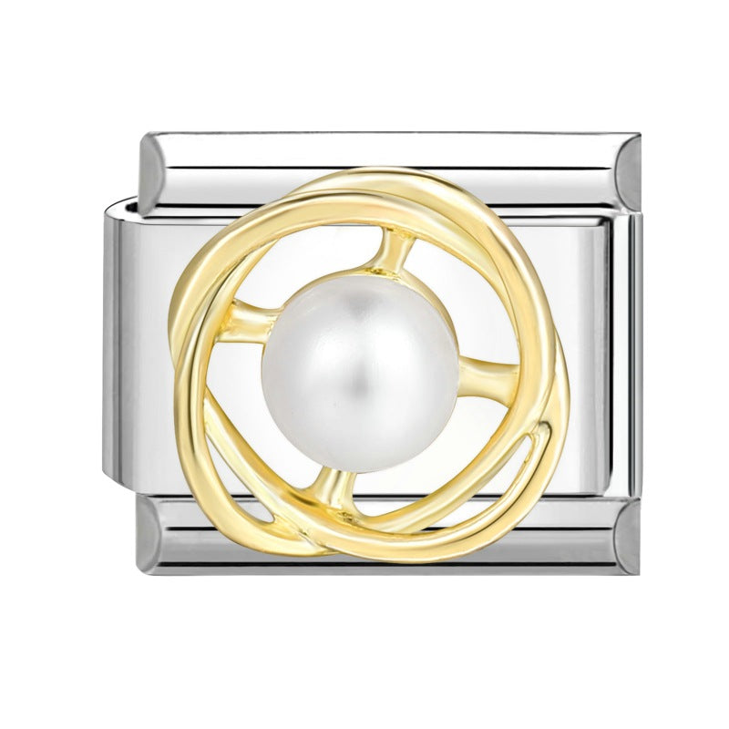 Wholesale Italian Charm Bracelet 9mm DIY Splicing Removable Stainless Steel Diamond Patch Composable Bracelet