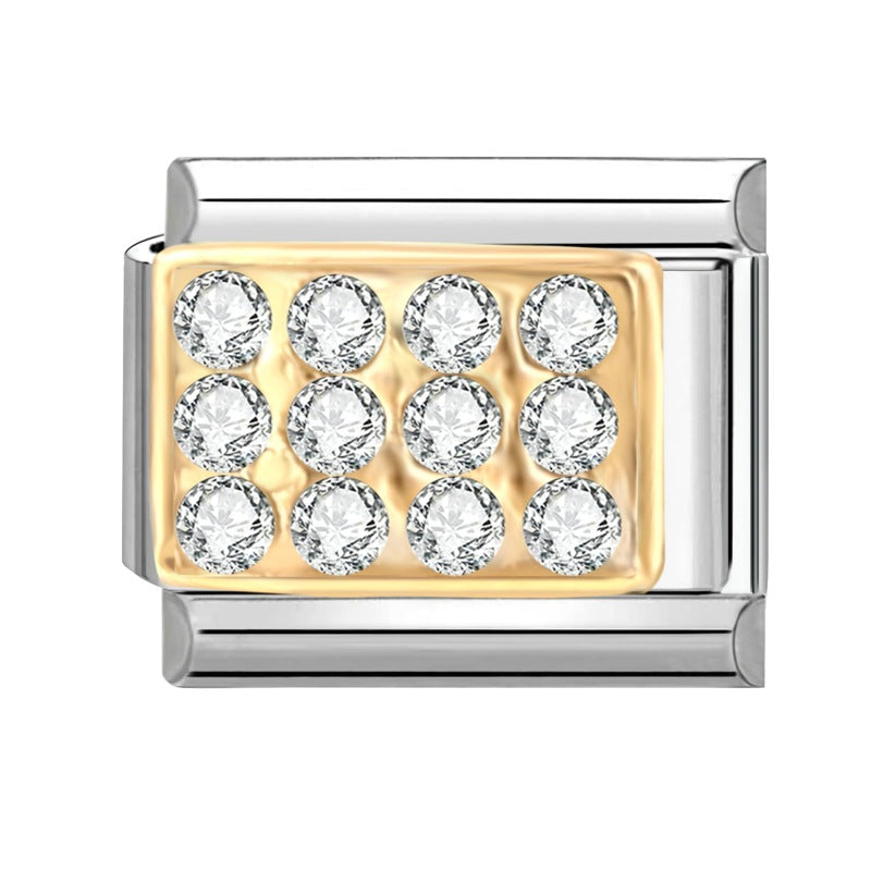 Wholesale Italian modular bracelet 9mm DIY splicing detachable simple pattern stainless steel combinable bracelet