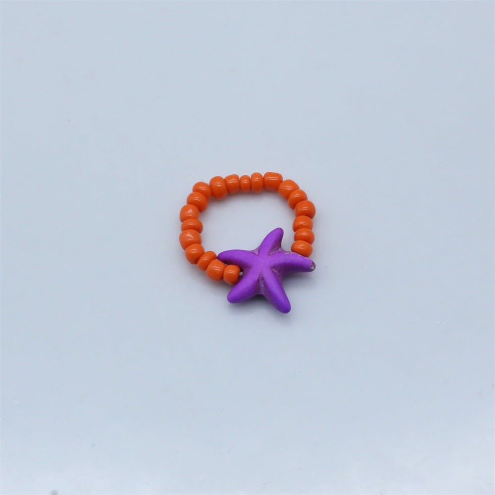 Wholesale  bohemian beach style starfish rice beads beaded bracelet