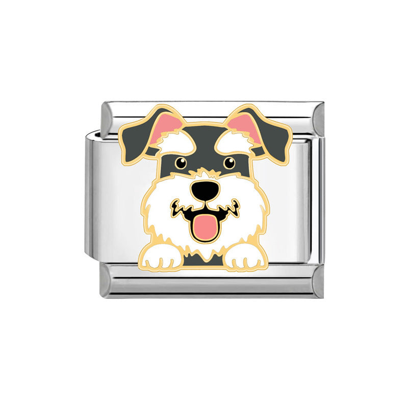 Wholesale 9mm Italian Charm Starter Bracelets DIY square Single Section Creative Stainless Steel Composable Bracelet