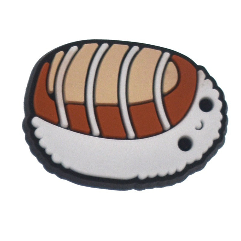 Wholesale Random 100pcs Cartoon Food Series  PVC Soft Rubber Shoe Buckle Decoration