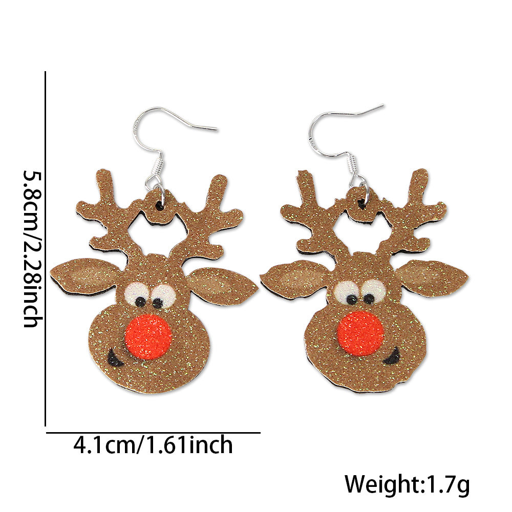 Wholesale Christmas Earrings Cartoon Christmas Tree Old Man Elk Earrings ACC-ES-ZhouHao002