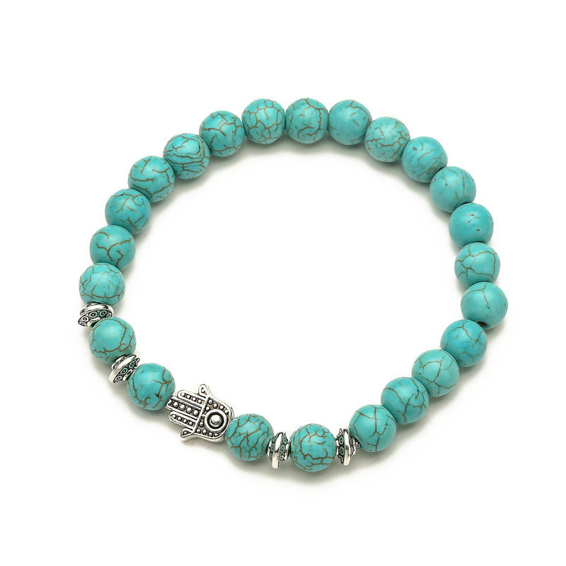 Wholesale Vintage Bracelet Set Turquoise Bracelet Cross Natural Stone Beads ACC-BT-Changx007