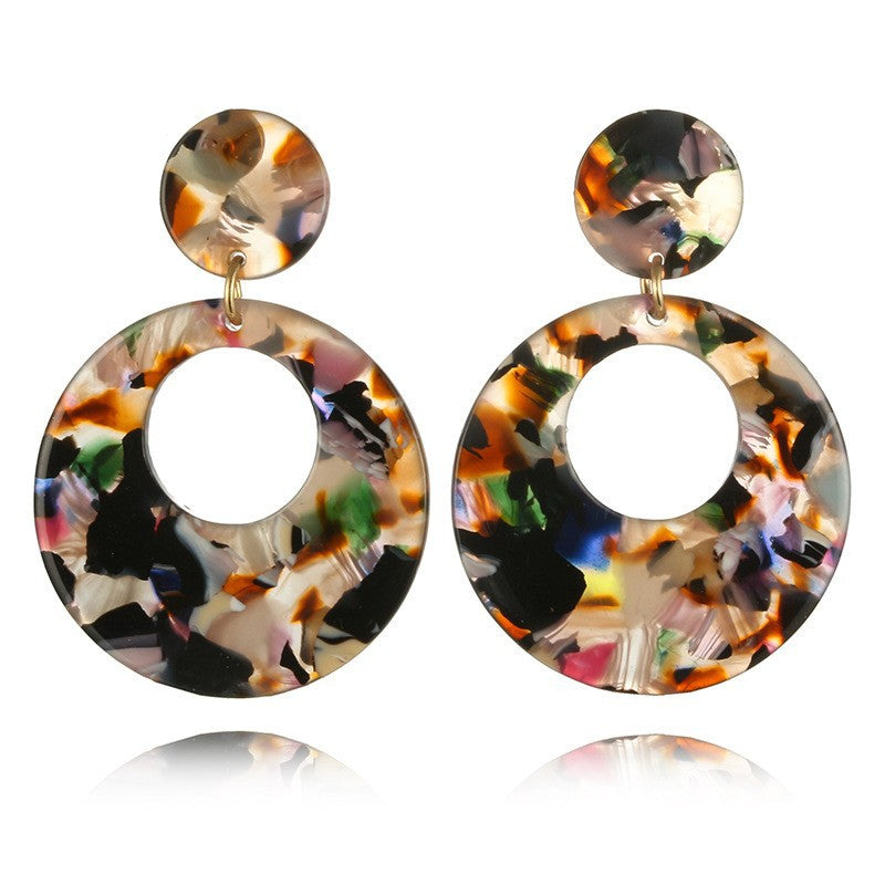 Wholesale Geometric Vintage Resin Acrylic Hoop Earrings