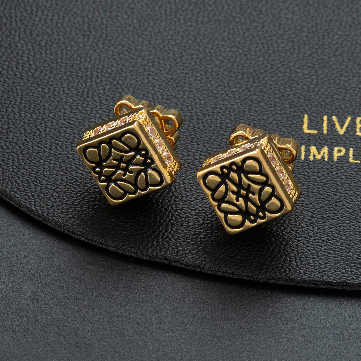 Wholesale Trendy Geometric Stud Earrings For Women Electroplated Copper Square Design Chic Party Jewelry Gift Boutique Resale