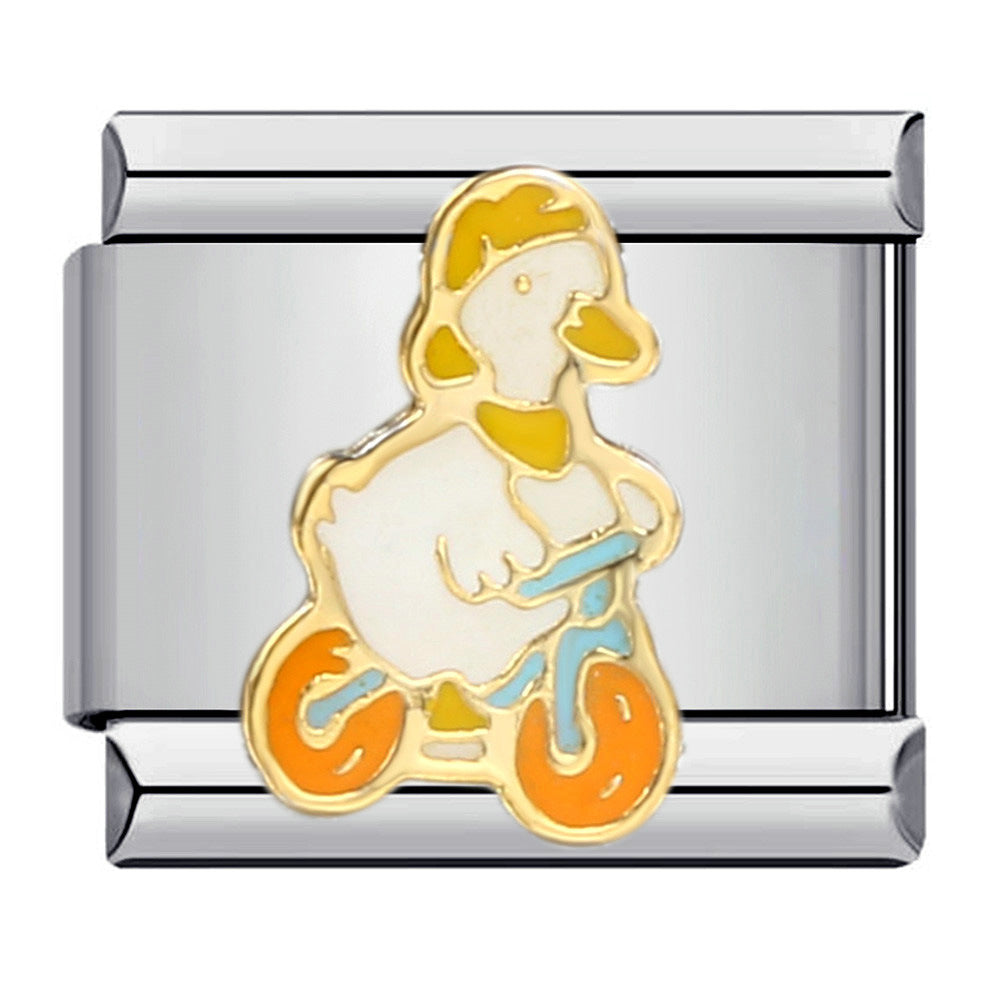 Wholesale Titanium Steel Gold Plated Oil Drop DIY Italian Module Bracelet Italian Charm