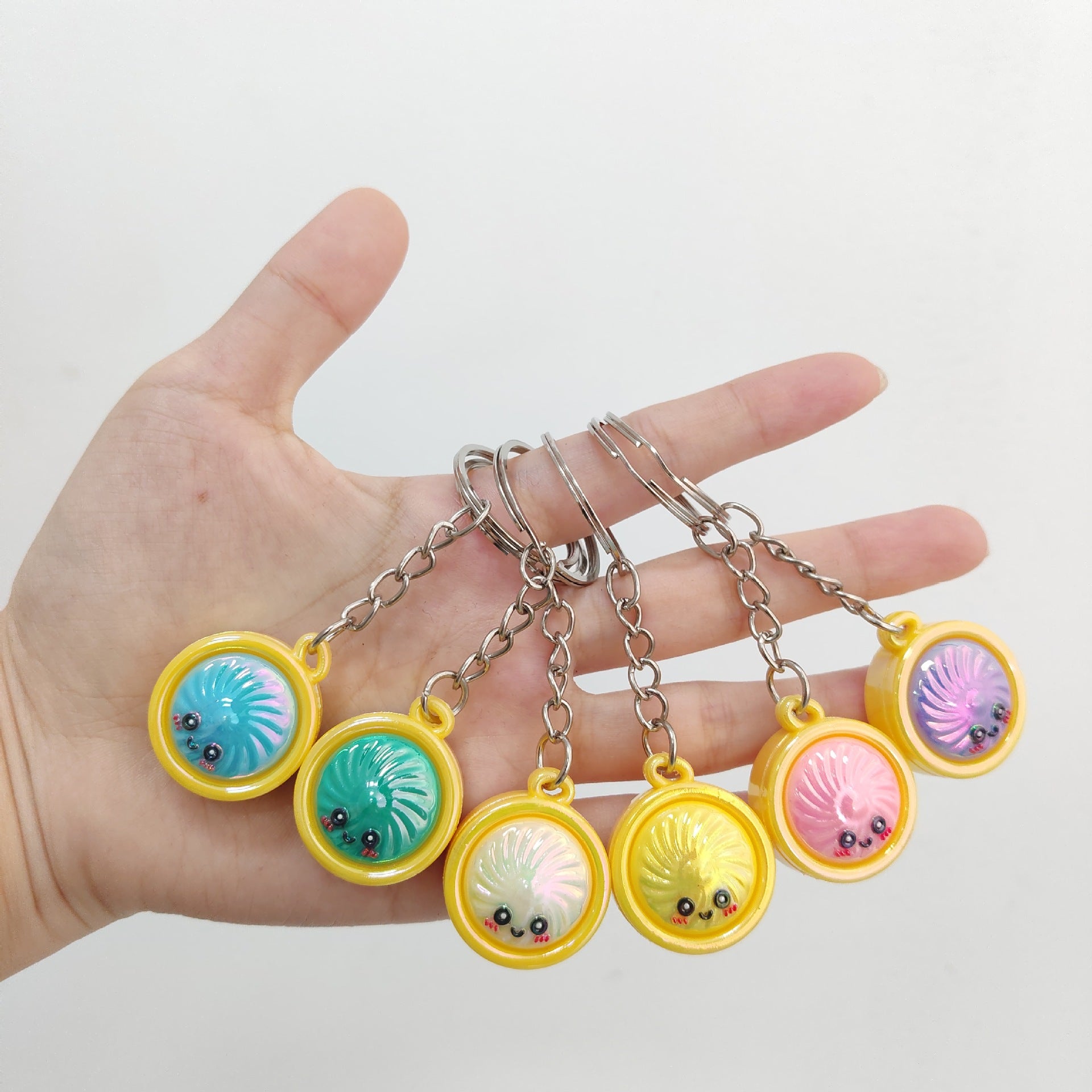 Wholesale Electroplated PVC Soft Glue Cartoon Baozi Keychain Decorative Bag Charm