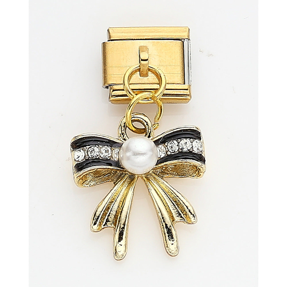 Wholesale 10pcs Italian Charm Bracelet 9mm DIY Splicing Strawberry Cherry Butterfly Love Stainless Steel Composable Bracelet