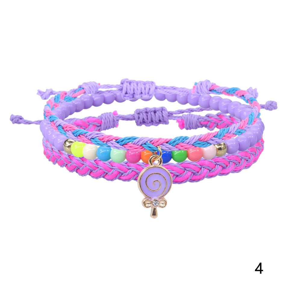 Wholesale Woven Bracelet Spot Color Beads Wax Line Woven Friendship Hand Rope Set
