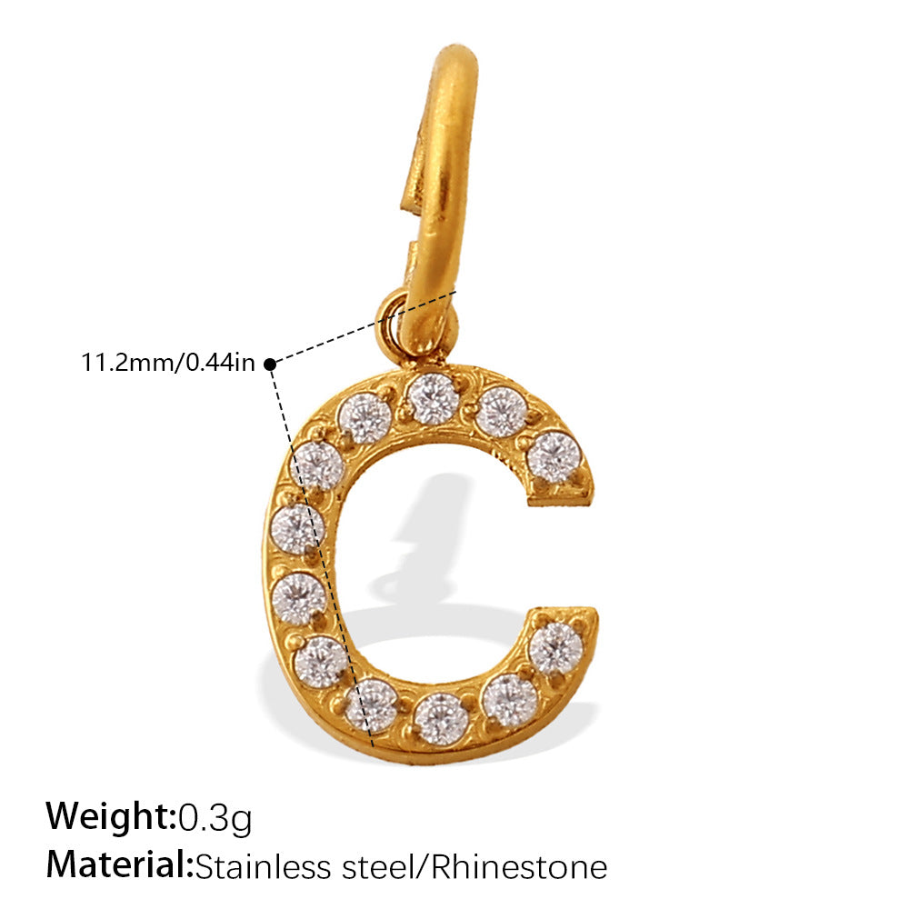 Wholesale Diamond-Encrusted 26 English Letter Charms for Jewelry