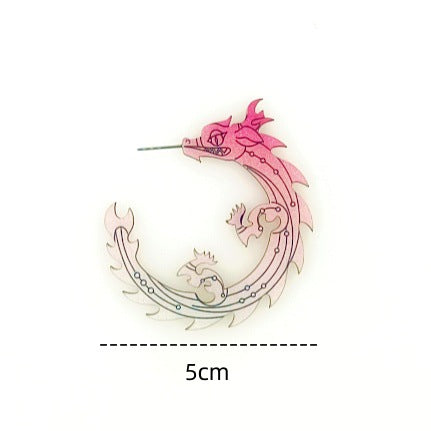 Wholesale Creative C-shaped Wood Gradient Earrings ACC-ES-Yinx007