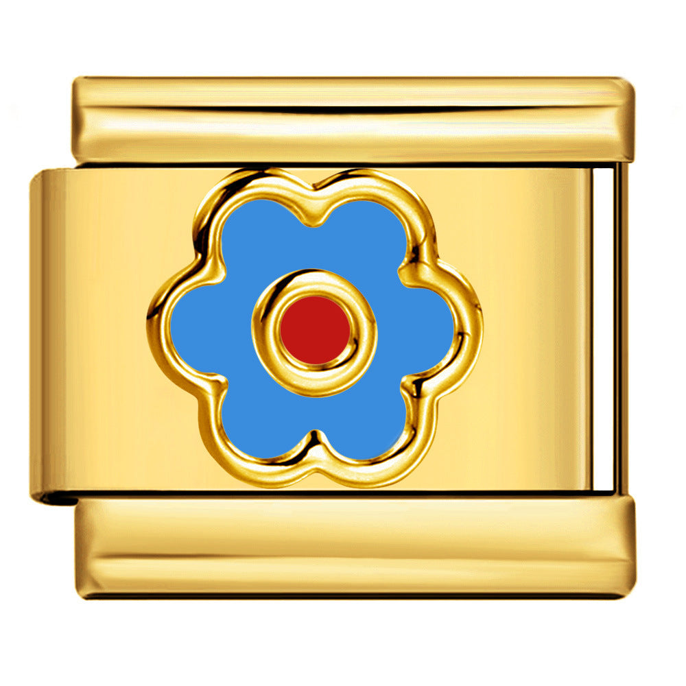 Wholesale Italian Charm Bracelet 9mm DIY Splicing Removable Flowers Stainless Steel Composable Bracelet