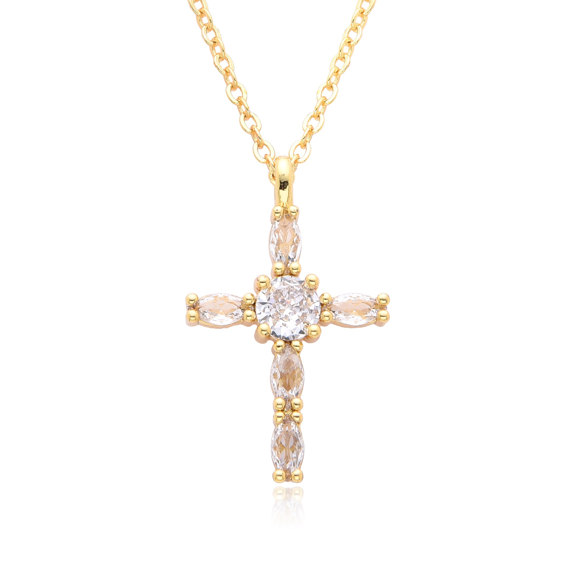 Wholesale  fashion Cross micro-inlaid necklace