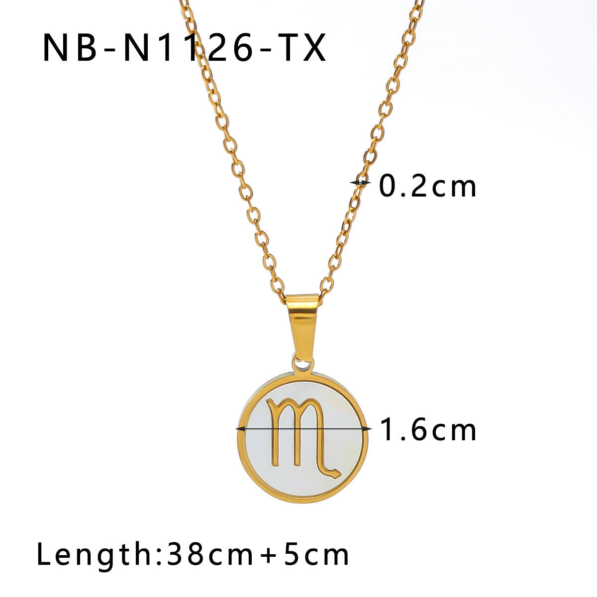 Wholesale stainless steel 18K gold plated twelve zodiac necklace