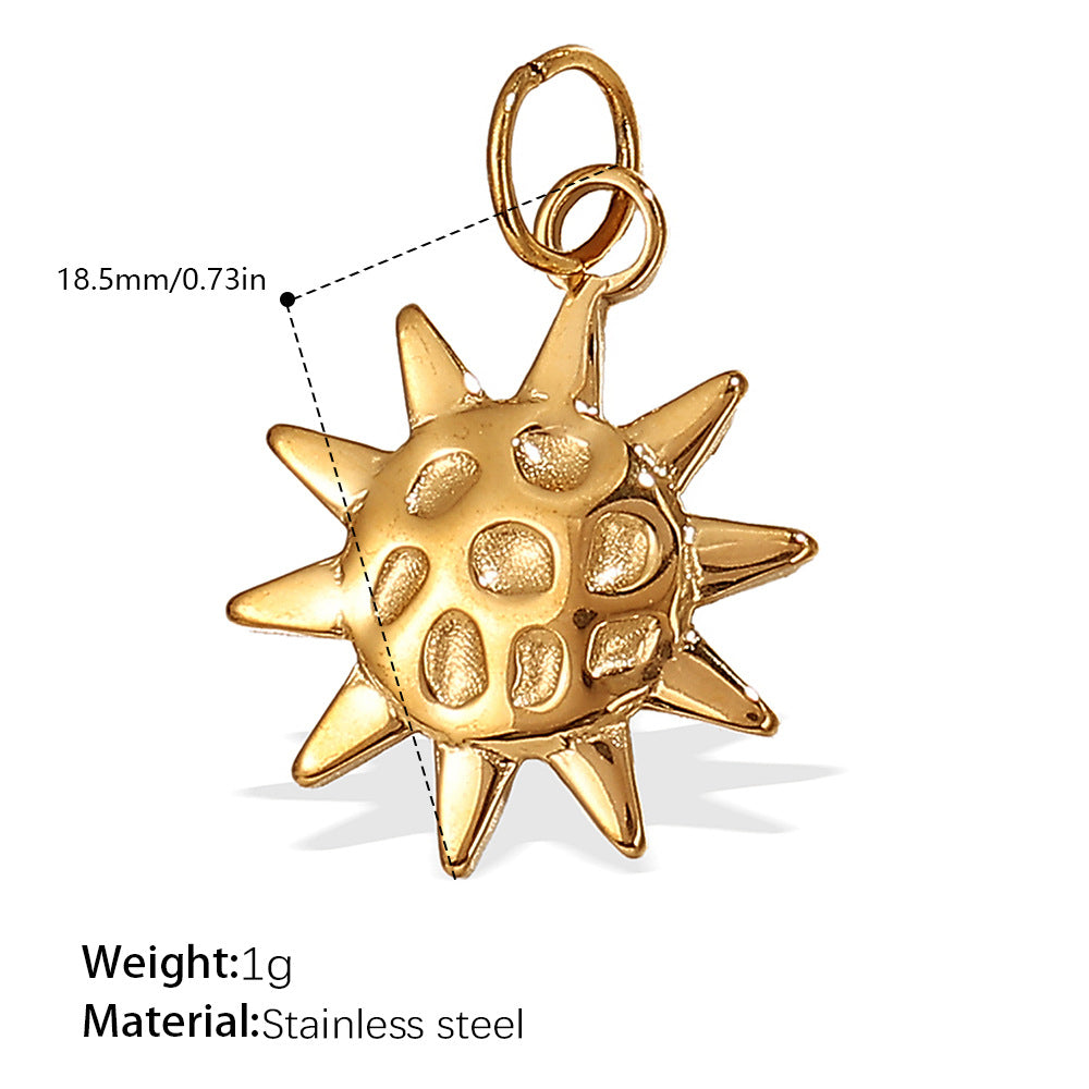 Wholesale wind hot sun moon stainless steel plated 18K gold Charms