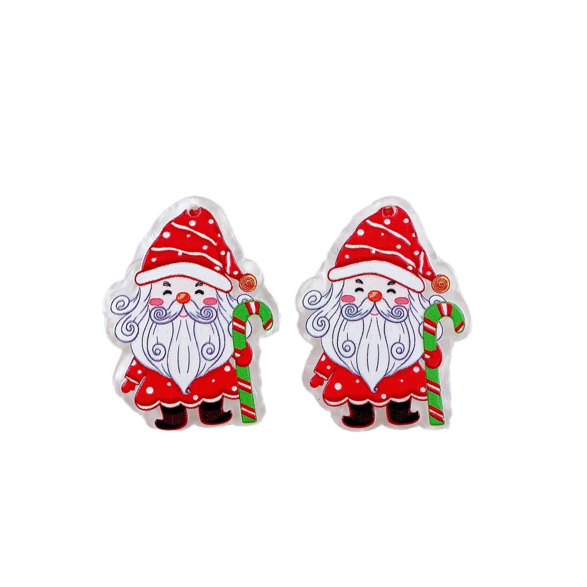 Wholesale 10pcs Acrylic Embossed Print Santa Elk Snowman Christmas Series Pendant