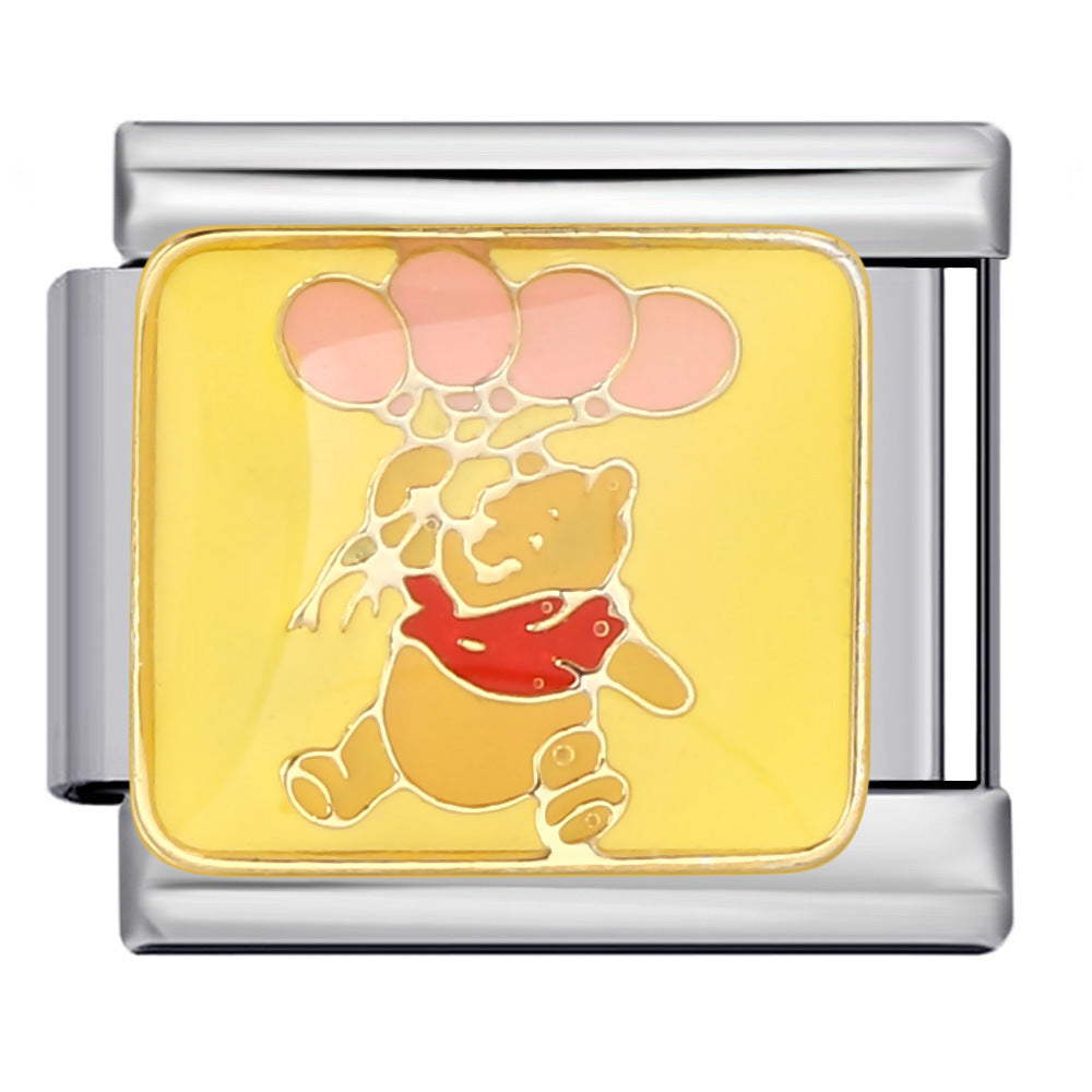 Wholesale 5pcs Italian Charm Bracelet 9mm DIY Splicing Cartoon Animal Stainless Steel Composable Bracelet