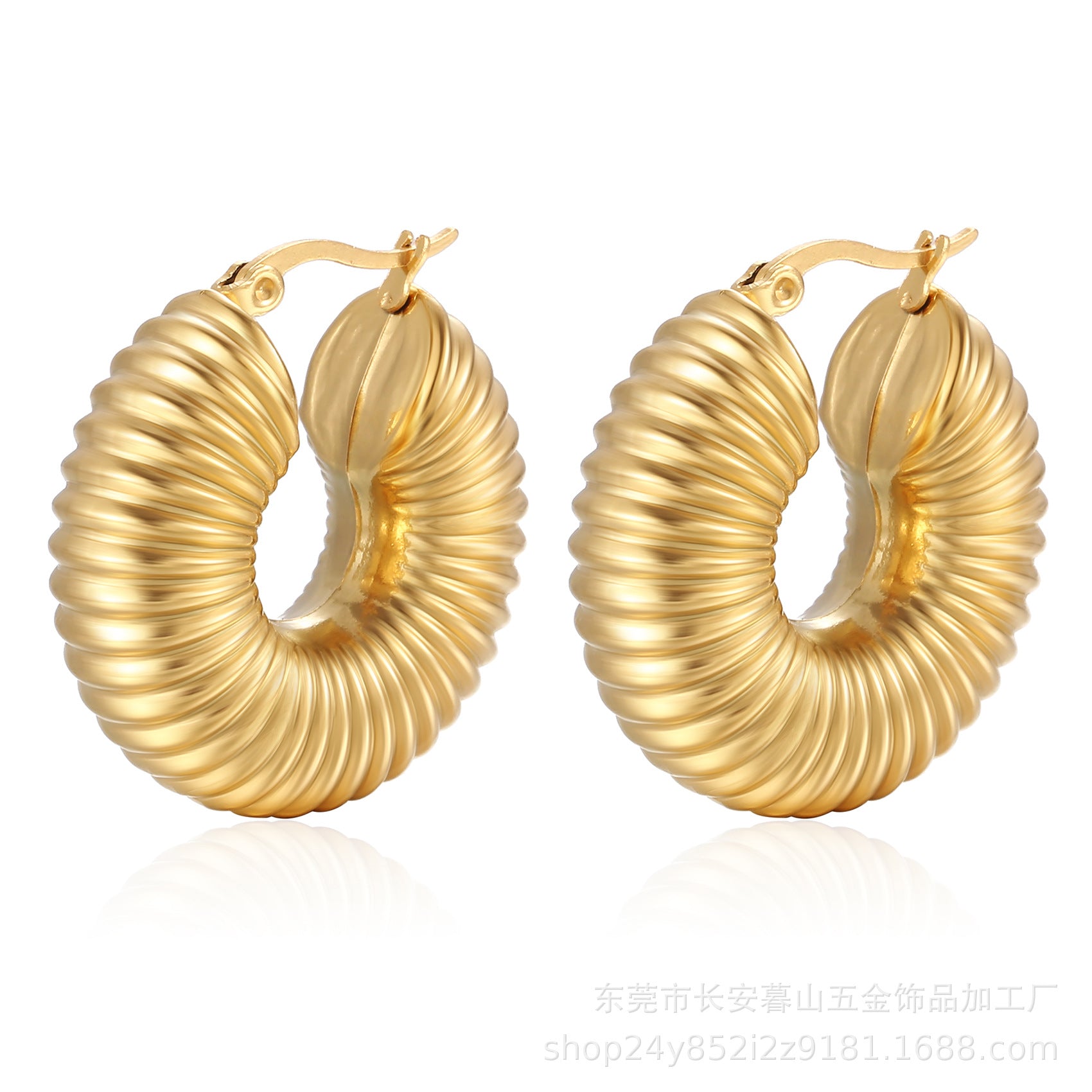 Wholesale Round Stainless Steel Hollow Earrings ACC-ES-MuShan053
