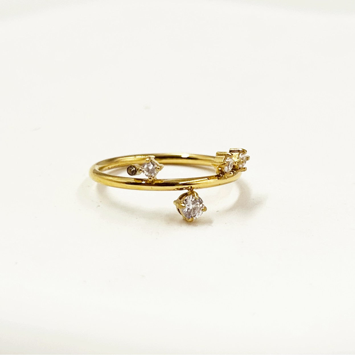 Wholesale Thin  small diamonds titanium steel Ring