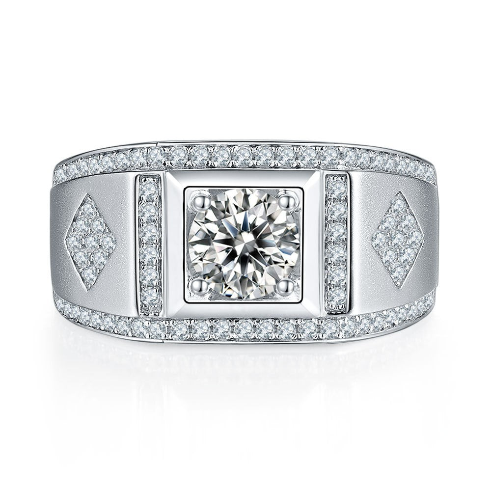 Wholesale 1 karat diamond moissanite 925 silver men's marriage ring