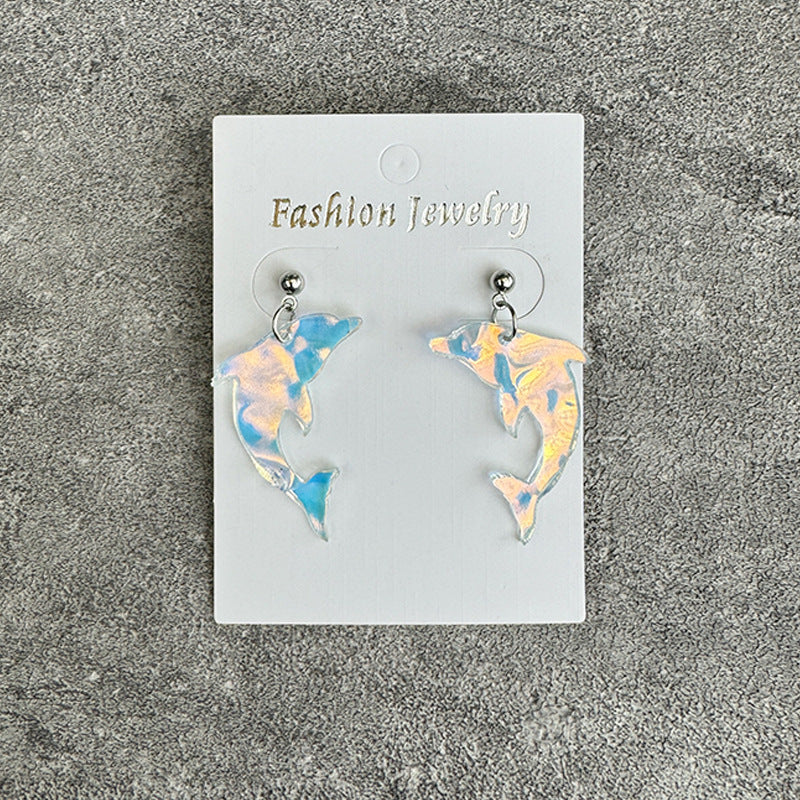 Wholesale earrings turtle water droplets ocean corrugated acrylic earrings