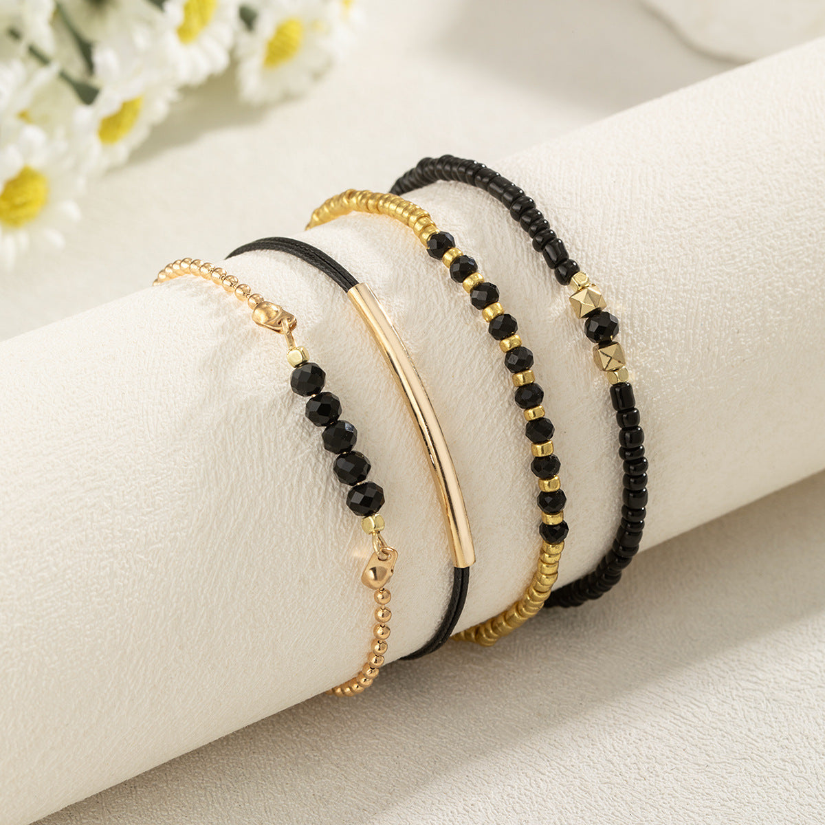 Wholesale crystal beads arc tube beads hand woven bracelet  set