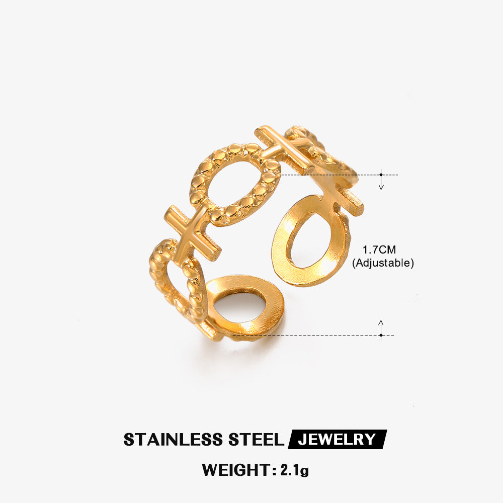 Wholesale Gold Plated Rings Stainless Steel Rings Hollow Open Adjustable Rings ACC-RS-JiaLi007