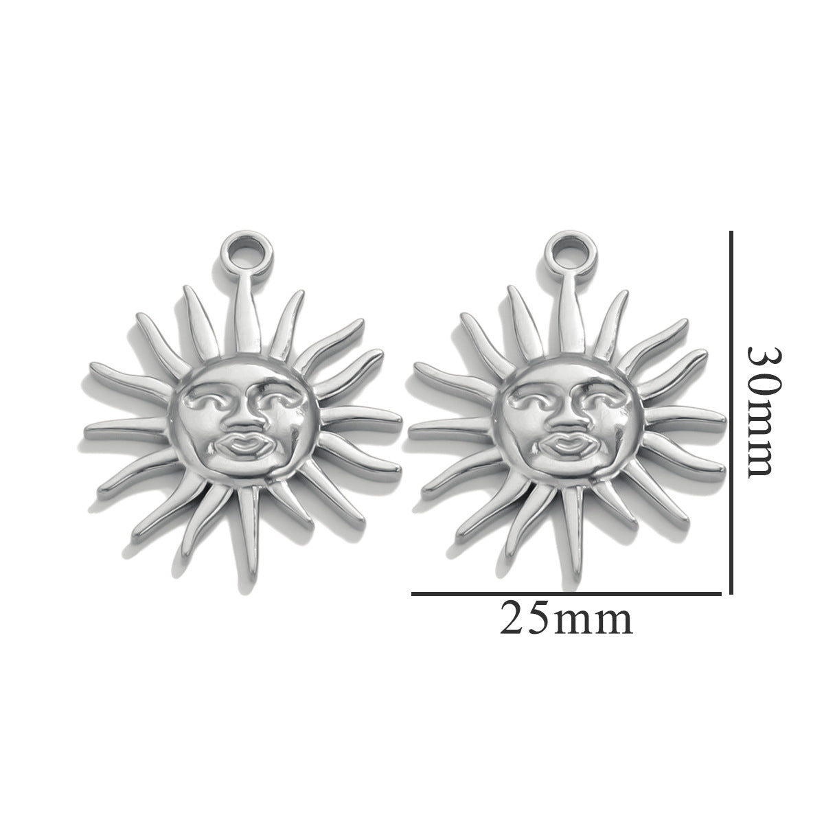 Wholesale 5pcs Stainless steel  retro three-dimensional sun love pendant