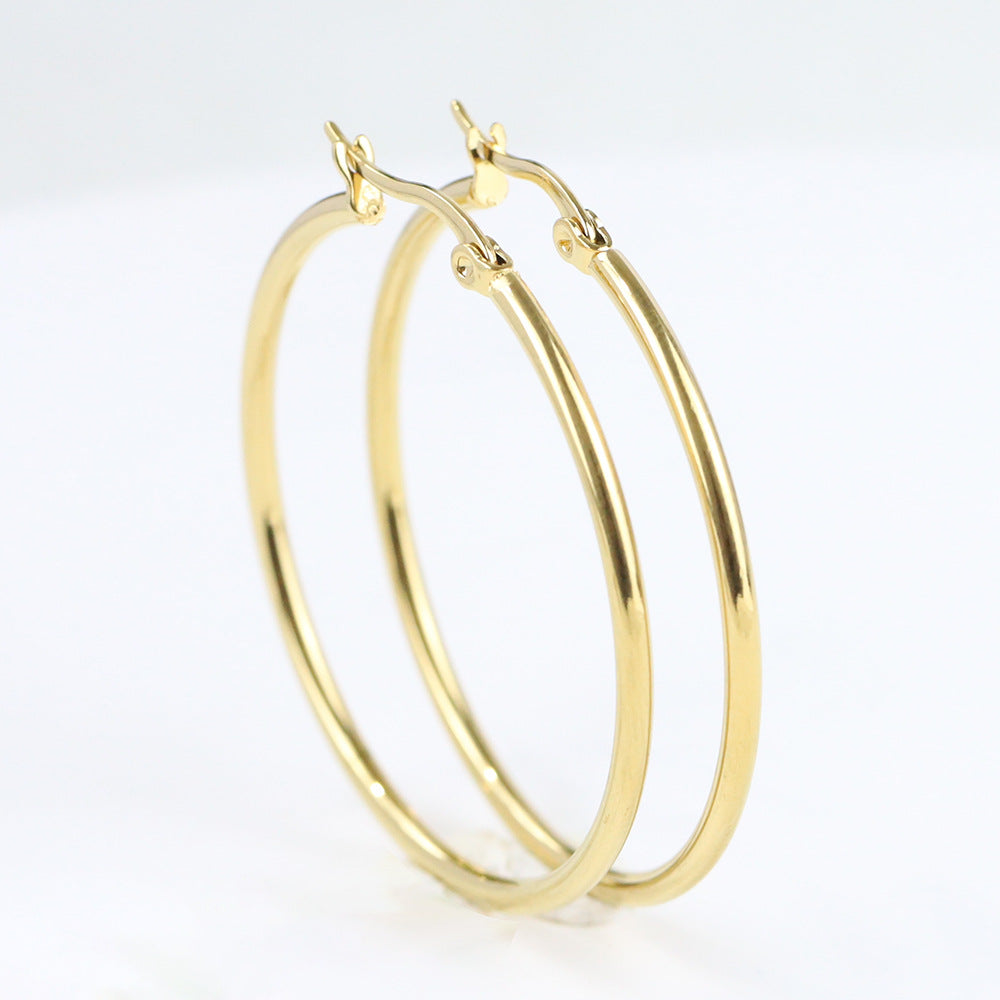 Wholesale  2mm Titanium Steel All-match Women Earrings