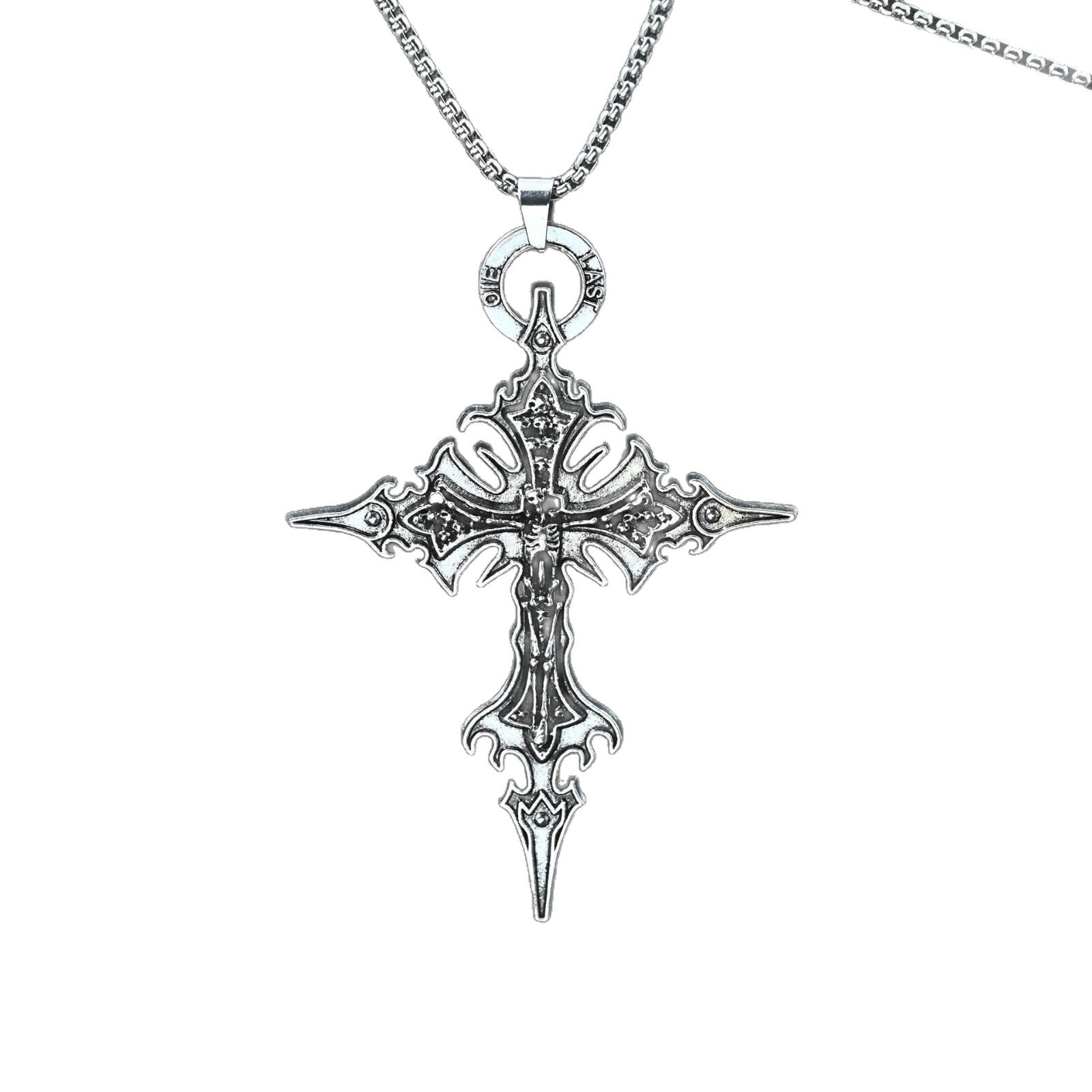 Wholesale Gothic Skull Cross Pendant Necklace Titanium Steel Punk Hip Hop Jewelry Accessory For Men Women Boutique Resale