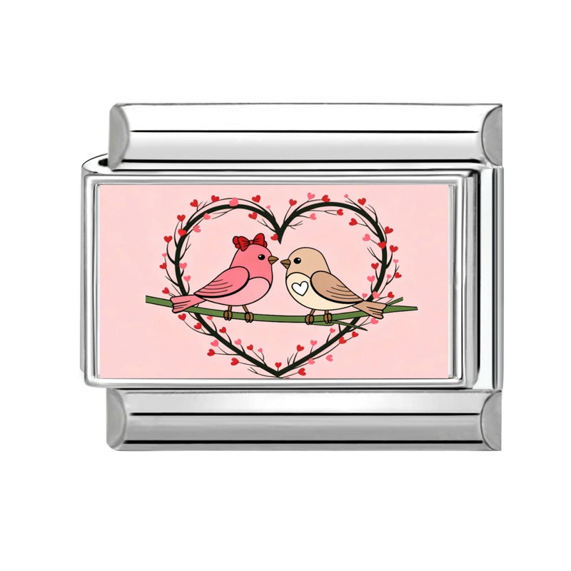 Wholesale Hearts and Love Italian Charms pink series  DIY  Single Section Creative Stainless Steel Composable Bracelet