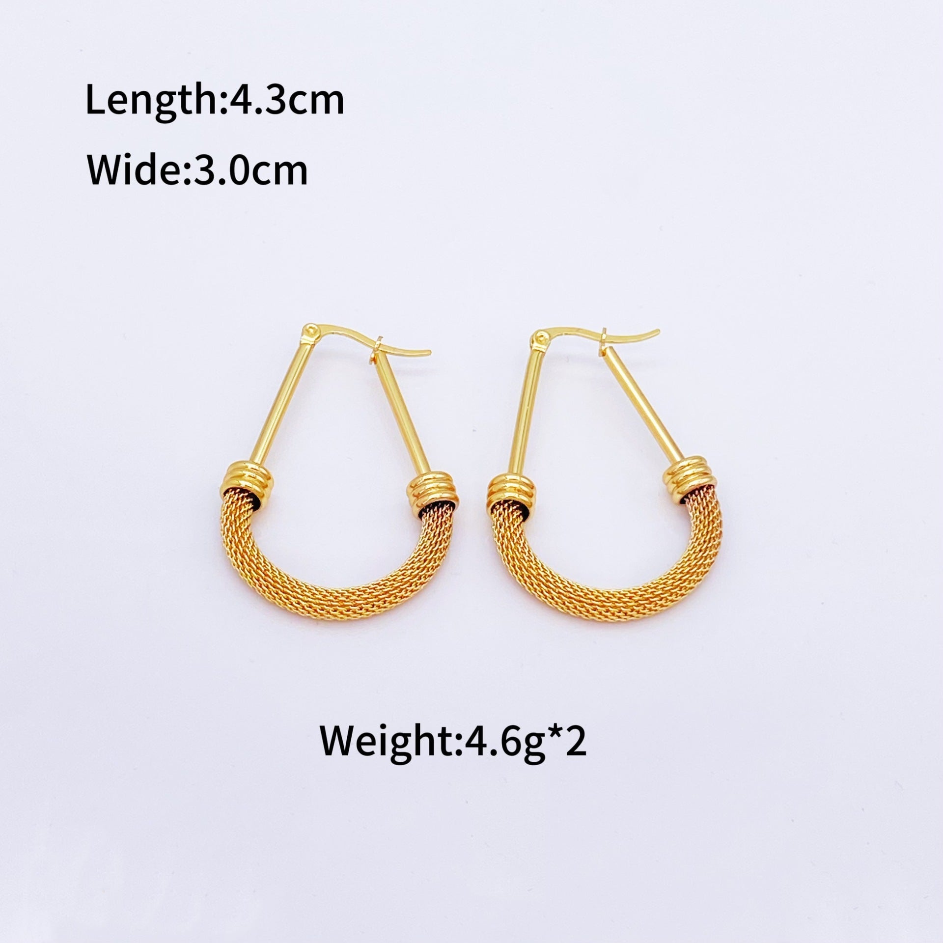 Wholesale Stainless Steel Titanium Steel Circle Halfnet  Earrings