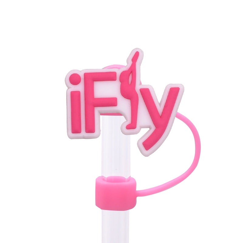 Wholesale Random 100pcs Pink Series 8/10mm PVC Soft Straw Tube Cap