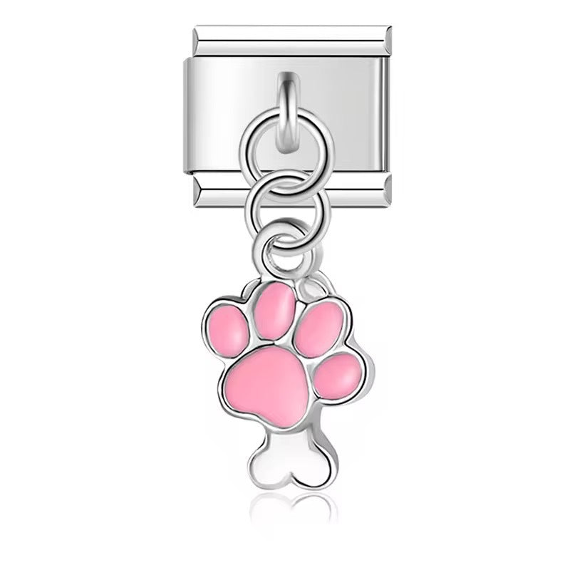 Wholesale Stainless Steel Cute Dog Pendant Charm DIY Modular for Bracelet Making Jewelry Accessory Gift