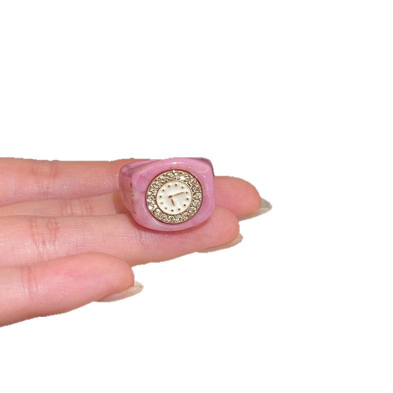 Wholesale Stylish Women' s Love Heart Animal Design Pink Ring Boutique Resale