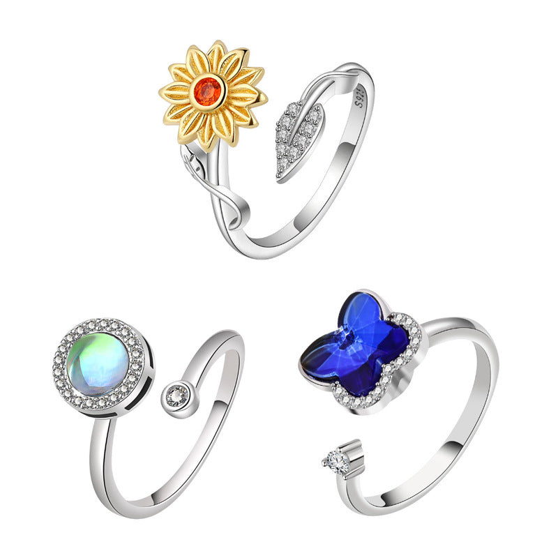 Wholesale Diamond Set Rotating Copper Ring ACC-RS-YZM002