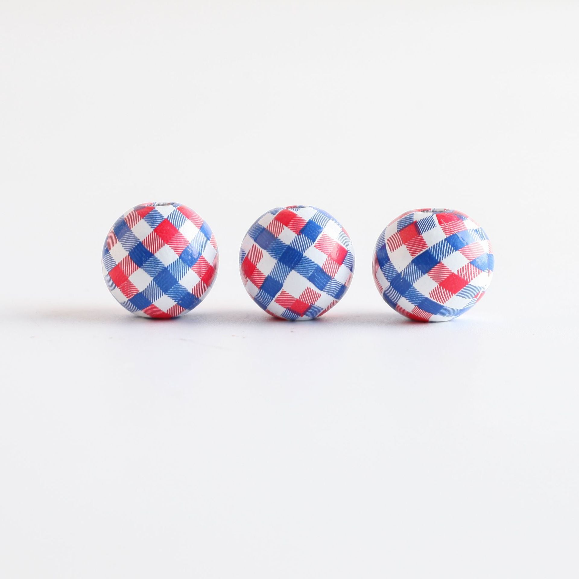 Wholesale 10pcs 16mm American Independence Day Wooden Beads Garland Printed Beads ACC-BDS-DianJin001