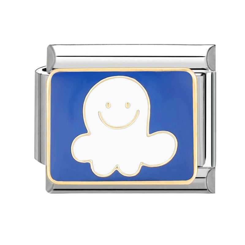 Wholesale Italian Charm Bracelet 9mm DIY Splicing Removable Titanium Steel Blue Series Composable Bracelet