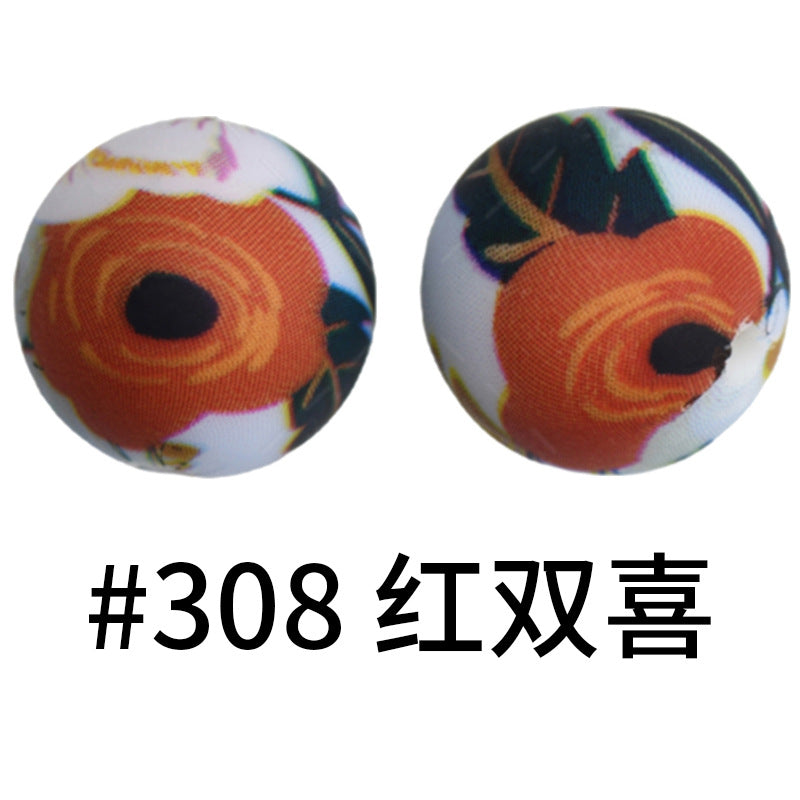 Wholesale 50pcs Western Style Leopard Skull Color Aztec Printed Silicone Balls Beads ACC-BDS-HeSheng005