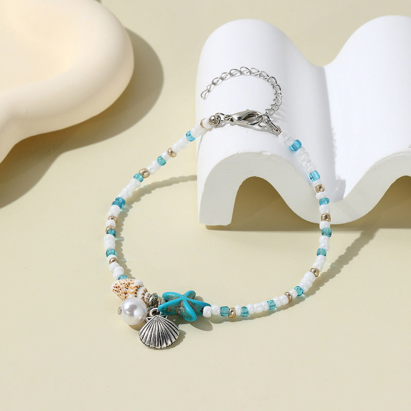Wholesale  starfish conch shell anklet