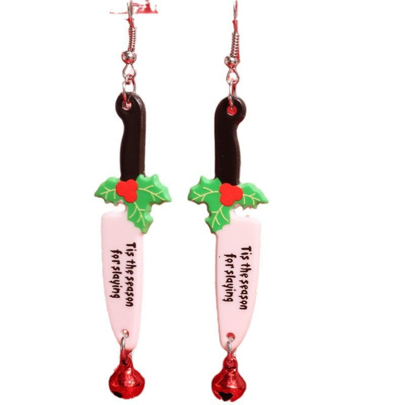 Wholesale Christmas Snowflake Elk Bell Acrylic  Earrings