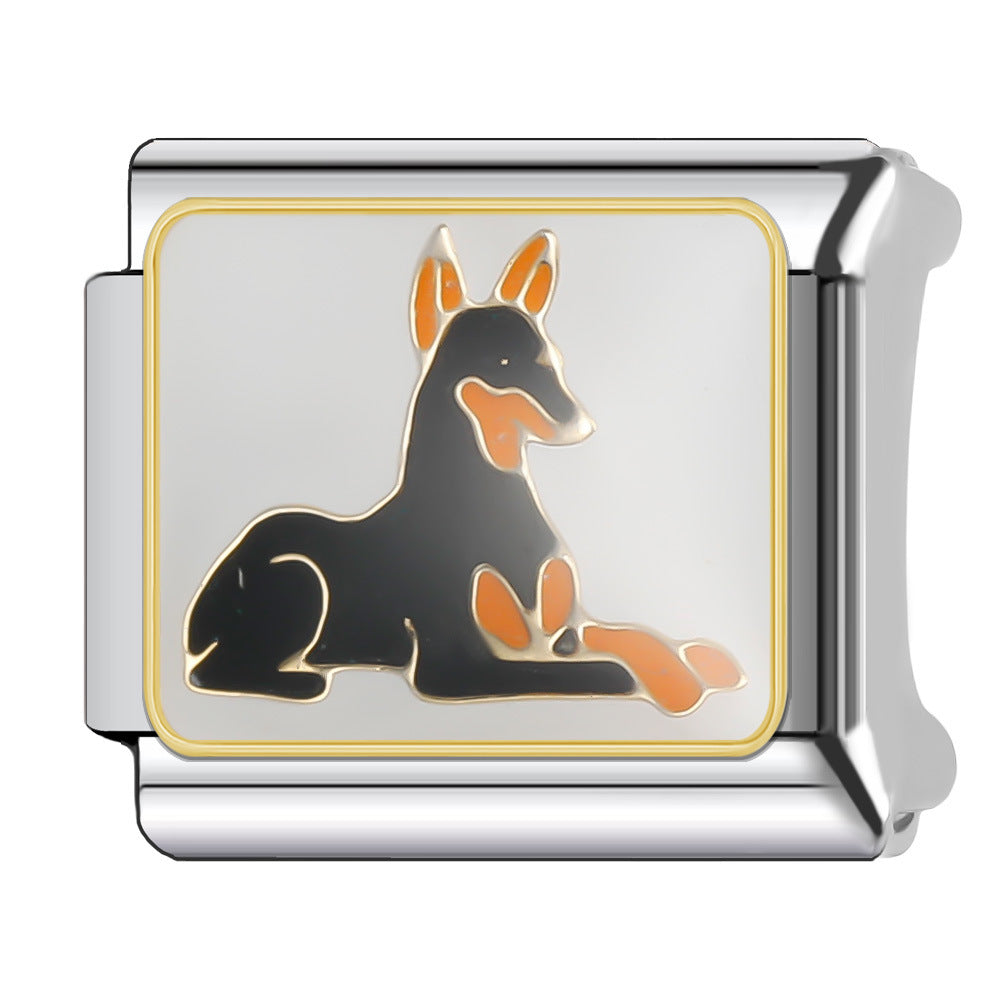 Wholesale Italian Charm Bracelet 9mm DIY Splicing Cute Animal Series Stainless Steel Composable Bracelet