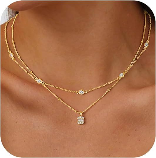 Wholesale European American Style Gold-Tone Cubic Zirconia Necklace,  Simple Versatile Boutique Resale Jewelry Accessory