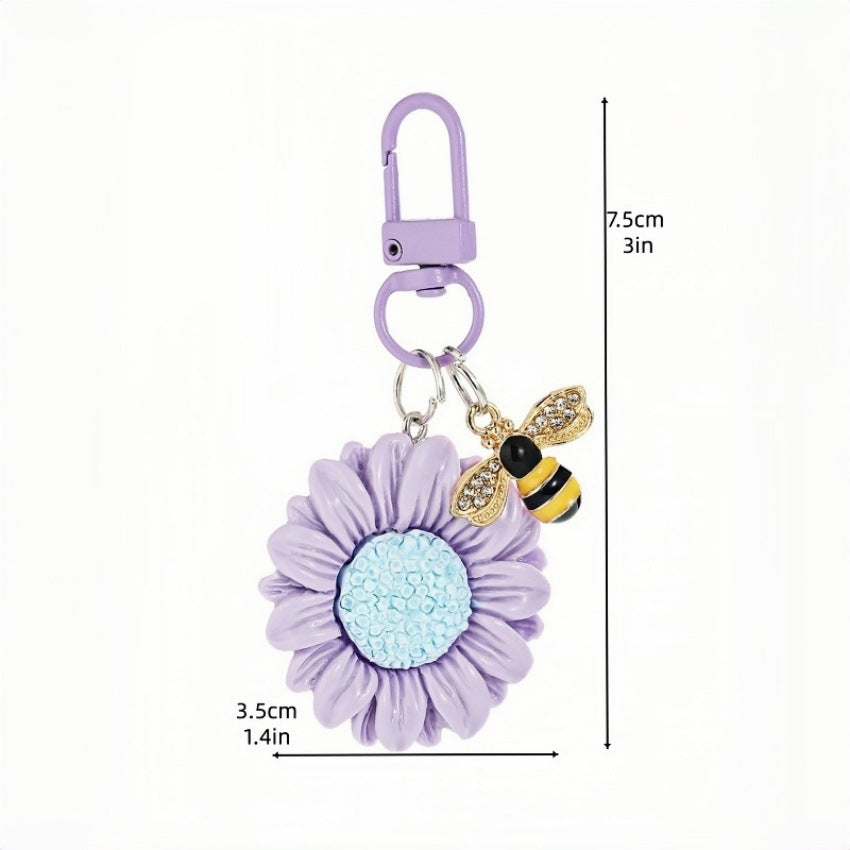 Wholesale Stylish Resin Sunflower Keychain,  Cute Phone Accessory for Everyday Use