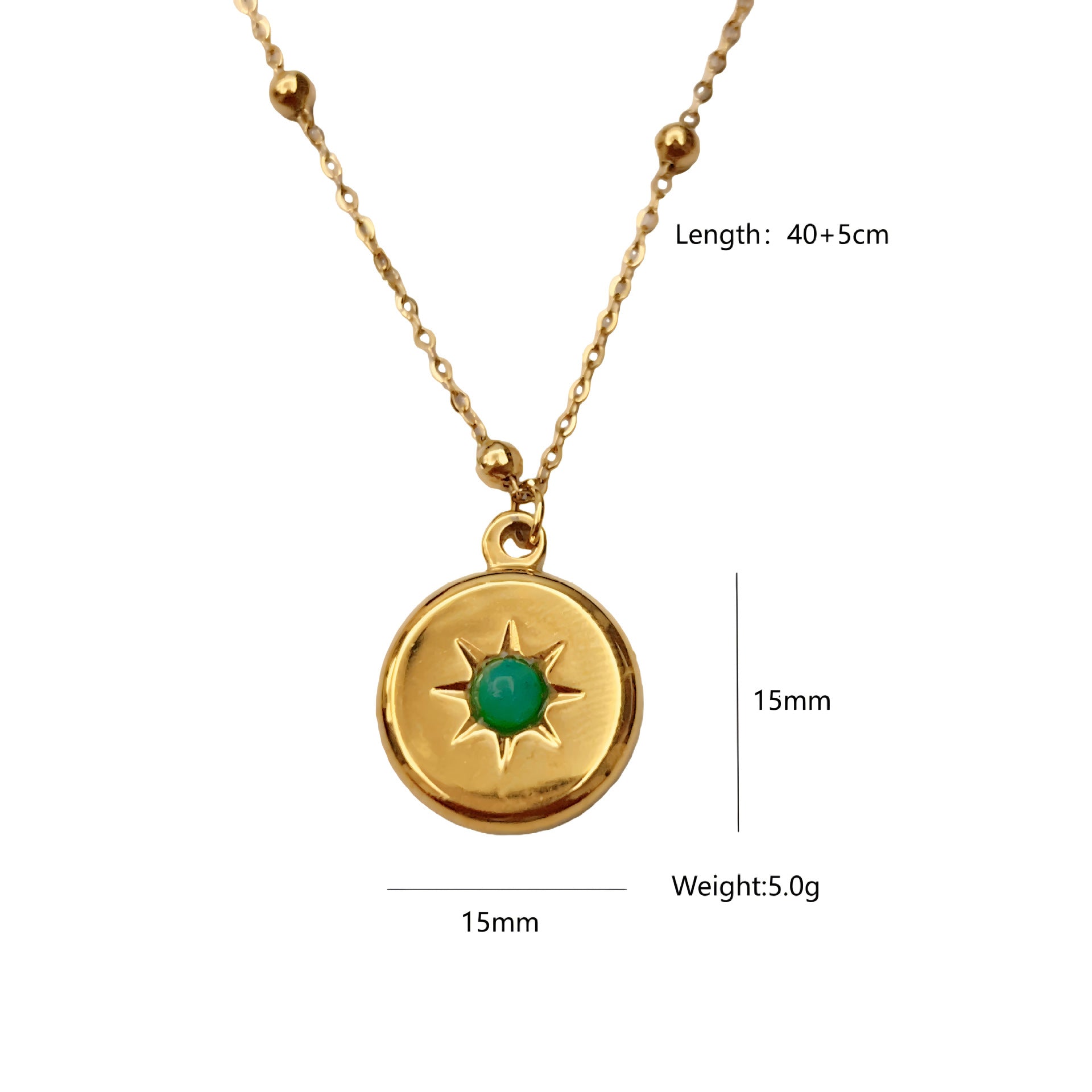 Wholesale  Devil's Eye Pendant Gold Chain Stainless Steel Gold Plated Planet  Necklace